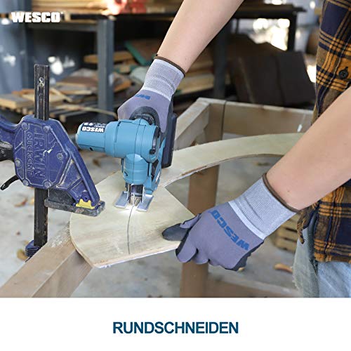 WESCO 18V 2.0Ah 2 in 1 Akku Säbelsäge und Akku Stichsäge, 2500 U/min,16mm Sägeblatthub, 10 Sägeblätter für Holz, Metall… – Bild 3