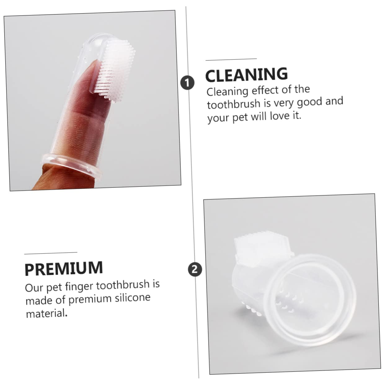 balacoo Practical Pet Cleaning Tool 20pcs Silicone Cat Dog Finger Toothbrush Set