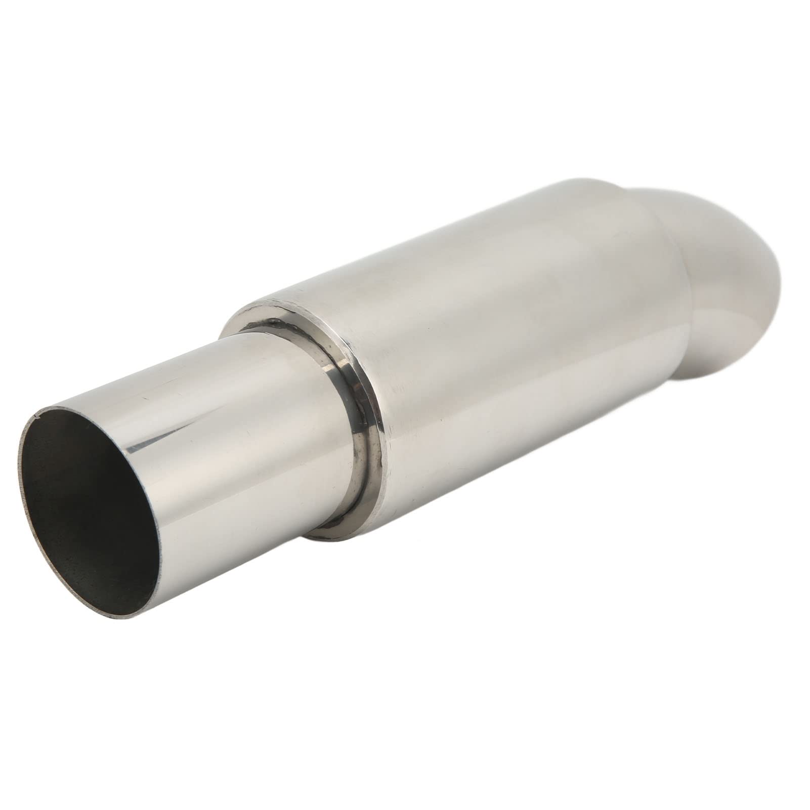 Silenciador de Escape de Coche,Tubo de Escape de Coche,Punta de Silenciador Trasero,Entrada de 51mm X 63mm,Reemplazo Universal Plateado de Acero Inoxidable Redondo, de escape
