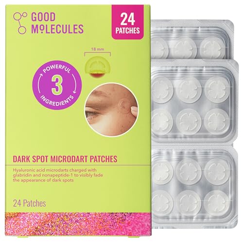 Good Molecules Dark Spot Microdart Patches for Face Targeted Treatment with Glabridin & Nonapeptide-1 Hyaluronic Acid & Ectoin Fades Dark Spots Vegan Cruelty-Free 24 ct