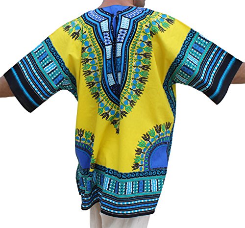 Image of Raan Pah Muang RaanPahMuang Unisex African Bright Dashiki Cotton Shirt Variety Colors