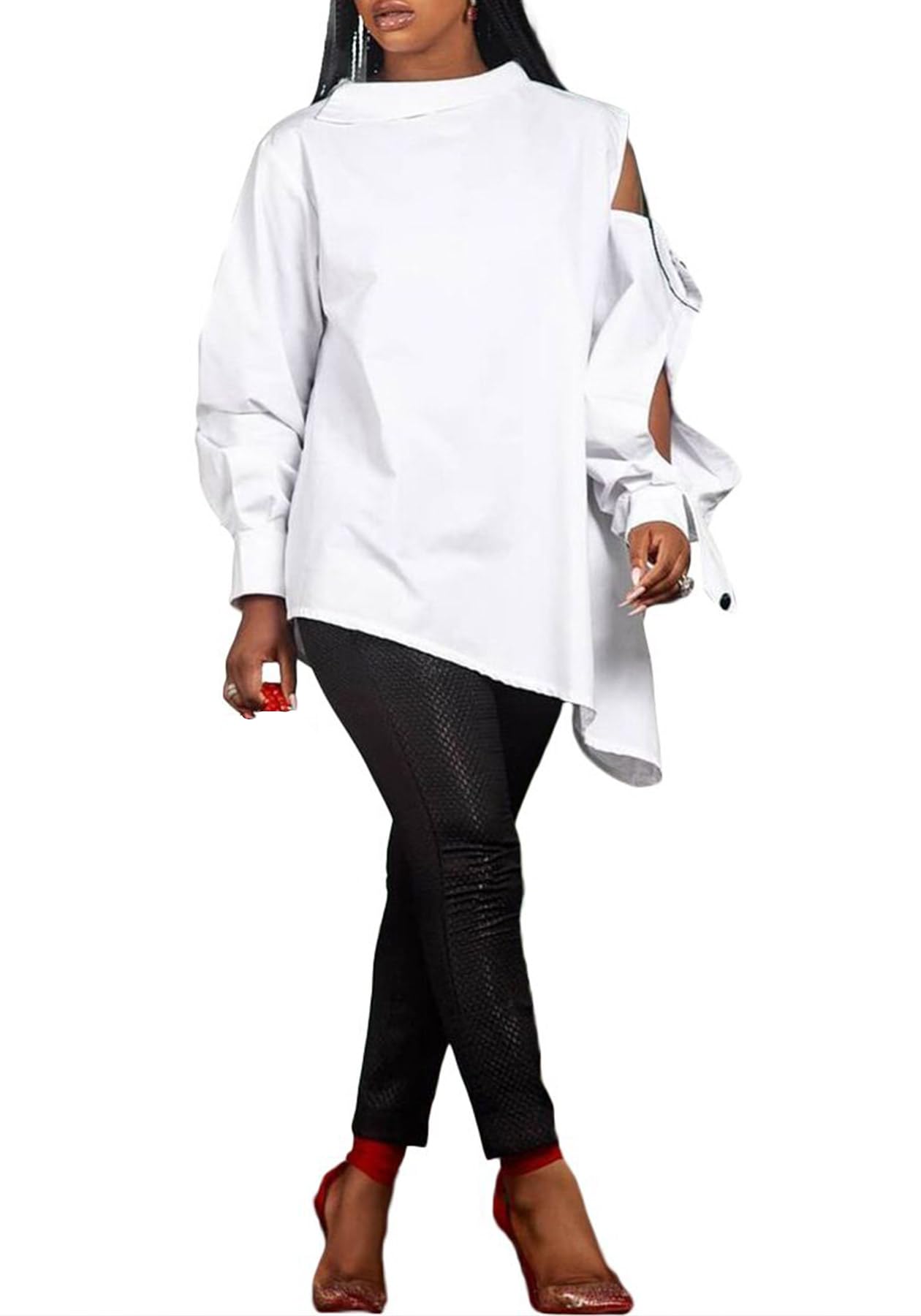 ENFOLD - 【あきぼん様】enfold ASYMMETRY-COLLAR BLOUSE INF Deconstructed Asymmetrical Collar Shirt — INF - Garment