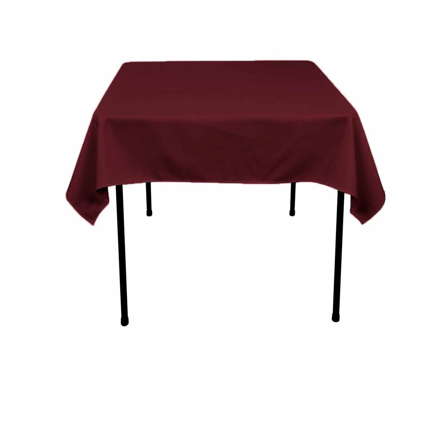 KS Linens Polyester Square Tablecloth 24"x24" (Burgundy)