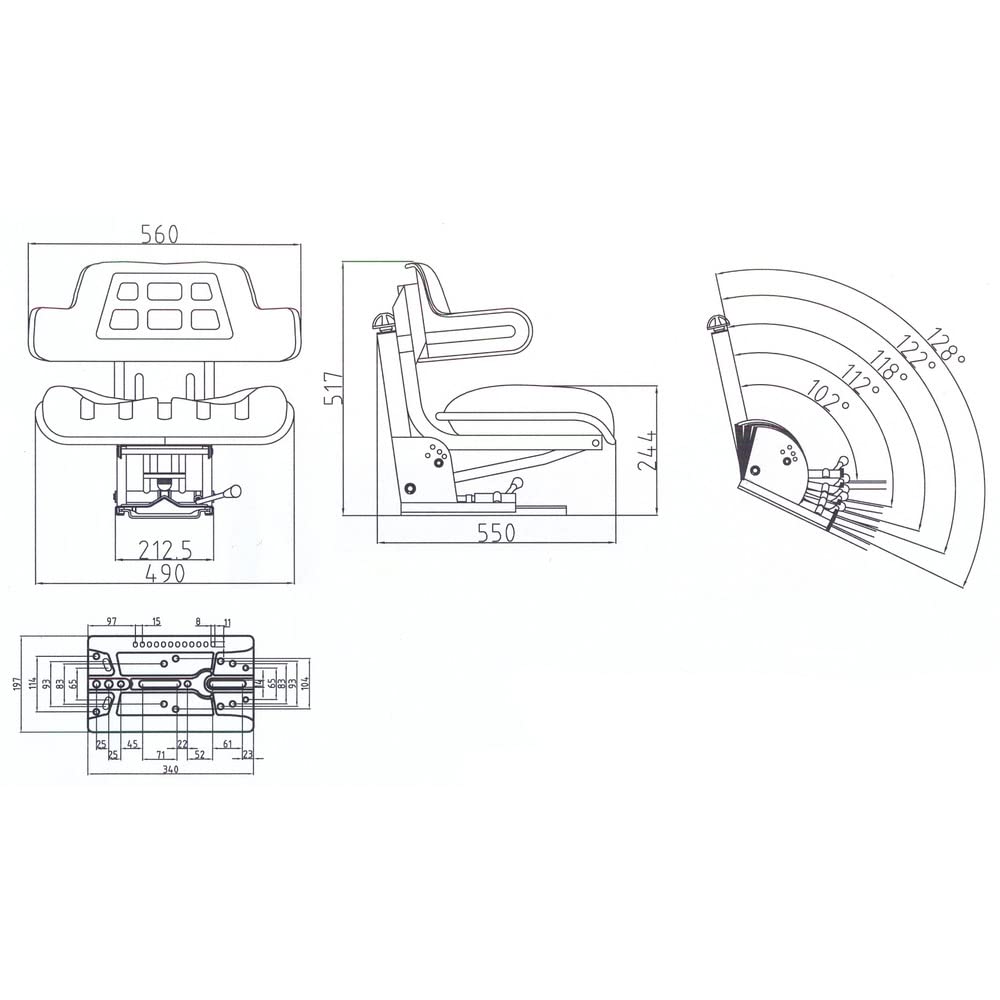 FAIE Traktorsitz Vario mit Seitenstützen Komfortabler Schleppersitz für Traktor Landmaschine ergonomisch robust