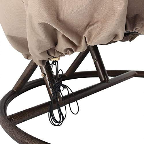 Island Gale® Luxury 2 Person Outdoor, Patio, Hanging Wicker Swing Chair 🎄🎄🎄🎄🎄🎄🎄🎄🎄🎄🎄🎄 ((2 Person) X-Large-Plus, Charcoal Rattan/Charcoal Cushion With Free Cover $128 Value) #TOP1