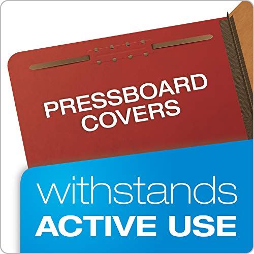 Pendaflex-Recycled-Classification-File-Folders-2-Dividers-2-Embedded-Fasteners-25-Tab-Cut-Legal-Size-Red-Box-of-10-29075R