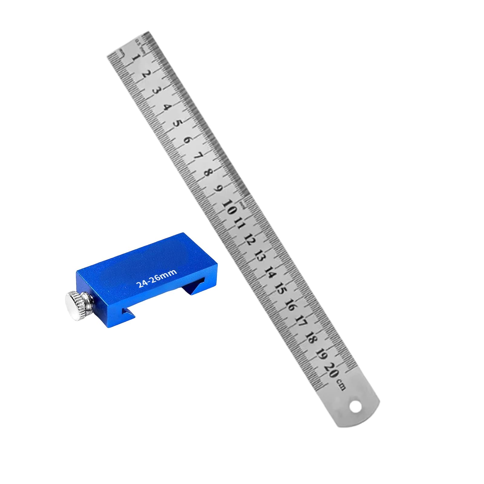 Zbiianxer 20Cm Steel Ruler Resistant Aluminum Measuring Gauges Marking Instrument For Woodworkers Including Sliding Locator For Marking Aluminum Measuring Rulers For Carpentry