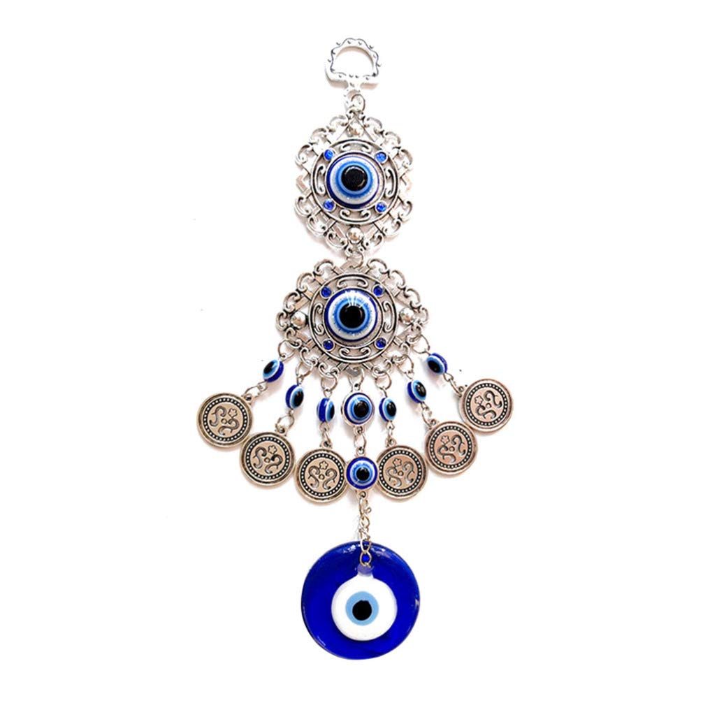 HolibannaHolibanna Turkish Blue Evil Eye Amulet Wall Hanging Pendant Home Protection Good Luck Blessing Charm Decoration for Home Office Car Garden Balcony Decor