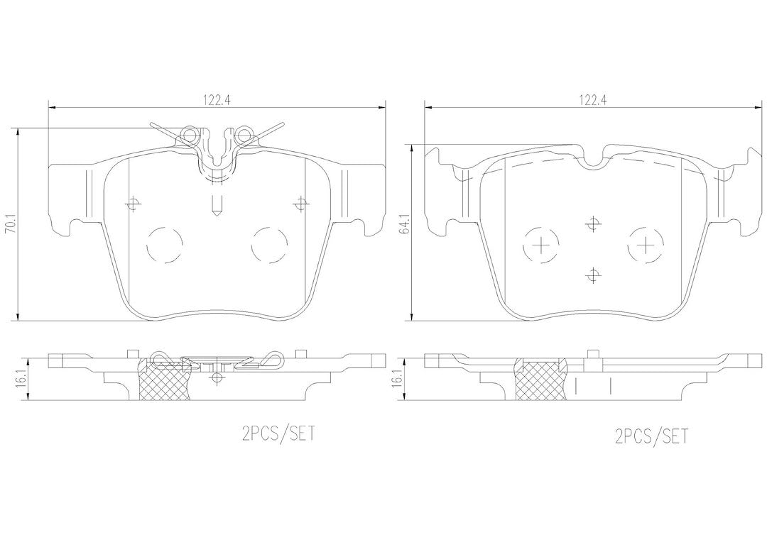 Brembo P50133N Premium Ceramic Rear Disc Brake Pad Set MERCEDES-BENZ OE...