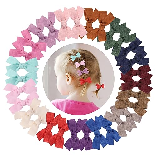ZCOINS Haarschleifen für Babys, Mädchen, 6,9 cm, vollständig gefüttert, Mini-Haarschleifen, Clips für kleine Mädchen, Kleinkinder, Haarstyling-Zubehör, 30 Stück