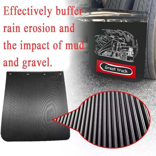 Image of BST BSSP Black Mud Flaps for Semi Trucks Tractor Trailer Great-Truck Pattern,Heavy Duty Rubber Universal Straight Mudflaps Splash Guard, 24 x 30Inch,Pair Set