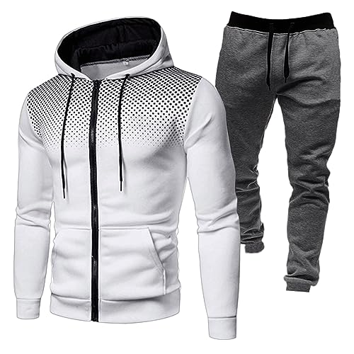 Vêtement pour Homme Tenue Sport Décontractée Hooded Survetement Sport Ensemble Chic Zip Sweat à Capuche et Pantalon Jogging Training Homme