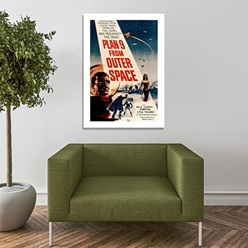 Affiche publicitaire Plan 9 From Outer Space affiche encadrée vintage Sci-Fi mat