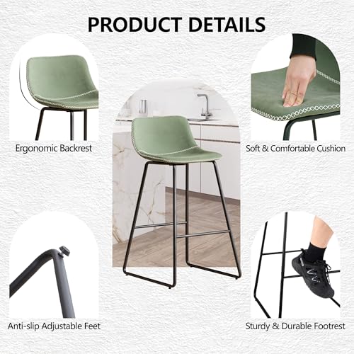 Image of Bar Stools Set of 3 for Kitchen Island, Modern Tall Bar Counter Chairs