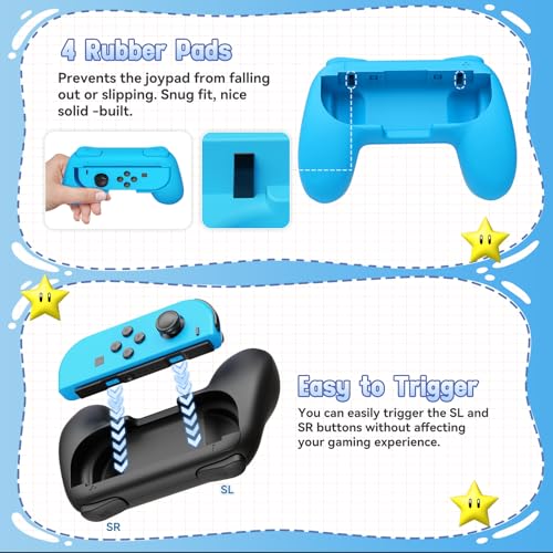 Image of FASTSNAIL Switch Controller Grips for Nintendo Switch for JoyCons - 4 Packs