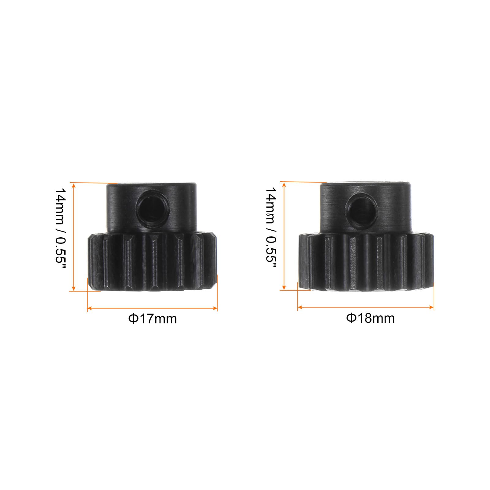 sourcing map Mod 1 M1 Lot de 2 pignons de moteur 15T 16T pour arbre de moteur RC 5 mm pour voiture télécommandée, avec clé hexagonale