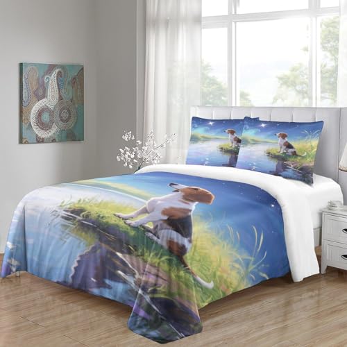 Housse de couette zippée Teckel 3D 140x200 parure lit microfibre