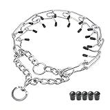 GAITY PET Dog Prong Collar, Training Metal Gear Pinch Collar For Dogs, with Quick Release Snap Buckle and Rubber Tips, Training Dog Collar for Large Dogs, BLUE