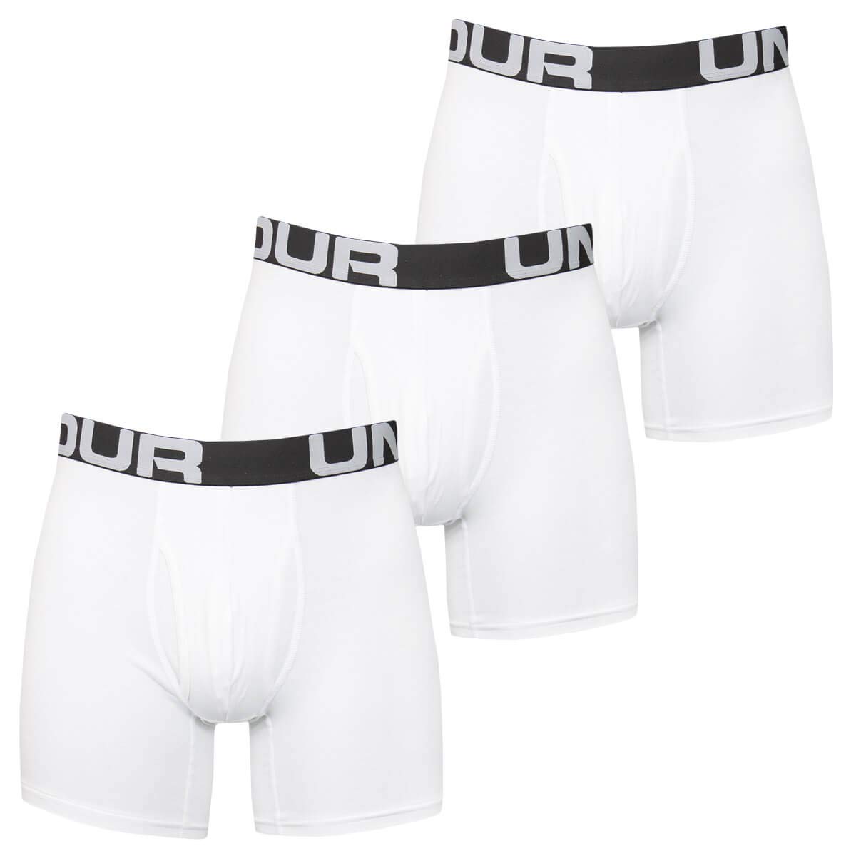 Under Armour Charged Cotton 6in 3 Pack, Men's Boxer Briefs Offering Complete Comfort, Fast-Drying Men's Underwear Men