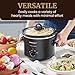 Elite Gourmet MST-350B Electric Slow Cooker, Adjustable Temp, Entrees, Sauces, Stews & Dips, Dishwasher Safe Glass Lid & Crock (3 Quart, Black)