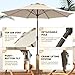 Ayge 9FT Large Outdoor Patio Umbrella Market Table Umbrella-UV Resistant, Easy Push Button Tilt and Crank, 8 Sturdy Fiberglass Ribs Heavy-Duty Pool Umbrella for Deck, Backyard,Garden,Beige