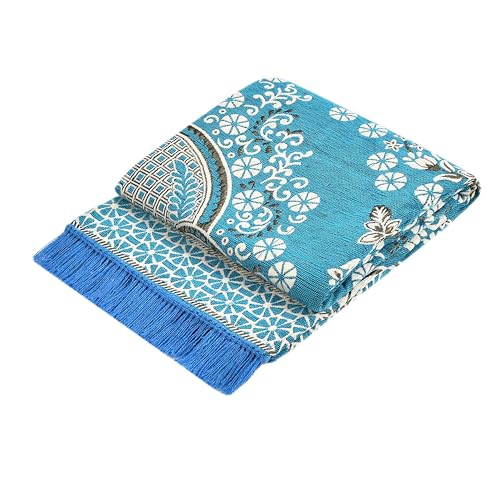 Image of Heavy Fabric Velvet Touch Bedroom, Hall, Living Room, Drowing Room, Yoga Hall Designer Velvet Rectangle Carpet |60 inch Inch X 84 inch Inch | 5 Feet X 7 Feet I 150 Cm X 210 Cm (Sky Blue)