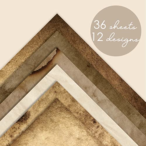 Desecraft Vintage 12X12 Scrapbooking Cardstock Decorative Paper - 36 Sheets - For Card Making Journaling Planner Origami Decopage Decorative Scrapbook Paper Scrapbook Materials Supplies #TOP2