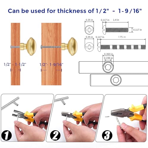 Image of Ravinte 15 Pack 1-1 /4 Inch Diameter Kitchen Cabinet Knobs Brushed Gold Dresser Knobs Round Solid Cabinet Drawer Pulls for Kitchen Cupboard Hardware