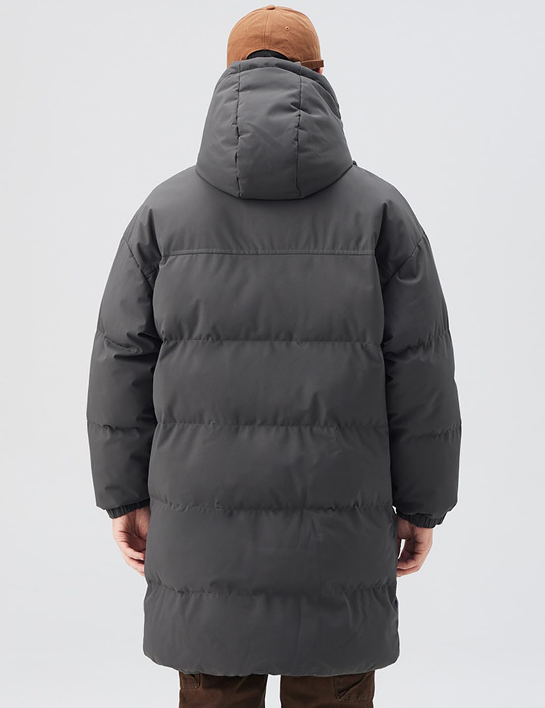 Winter Hooded Puffer Coats for Men Women Mid Length Warm Windproof Padded Parka Jacket Unisex - Image 4