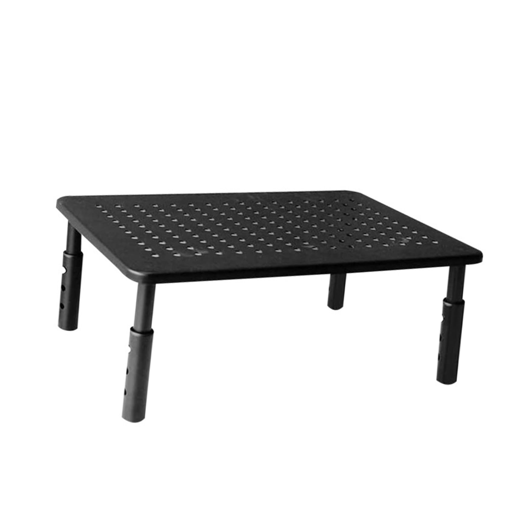 Support écran ordinateur réglable noir avec rangement pour moniteur et imprimante