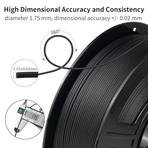 Image of IEMAI PA6 Carbon Fiber Nylon Filament 1.75mm Matte Black 3KG, PA6-CF 3D Printer Filament with Superior Strength & Rigidity, Abrasion & High-Temperature Resistant for Functional Parts
