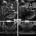 CAR PASS Nappa Leather Car Seat Covers Full Set, Luxury Seat Protector for Cars, Waterproof Anti-Slip Car Seat Cushion Armrest Compatible Airbag Universal for Sedan SUV Pick-up Truck Automotive, Black