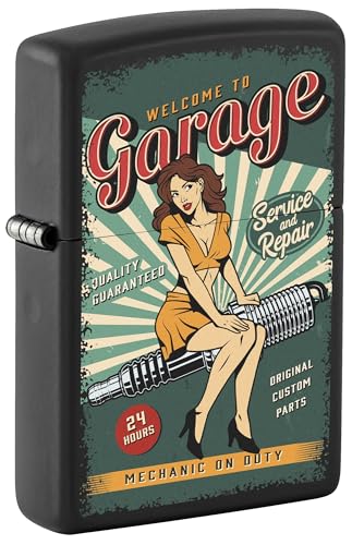 Encendedor Zippo Auto Garage Black Matte 81678 miniatura 1