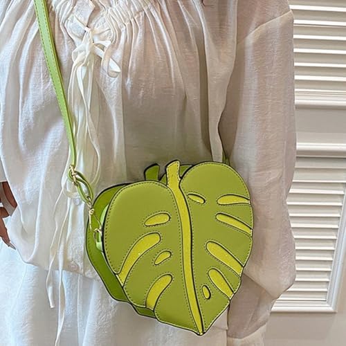 Pu Leather Crossbody Bag Women Leaf Shaped Shoulder Bag Purse Elegant Mini Handbag Messenger Bag for Outdoor Travel2