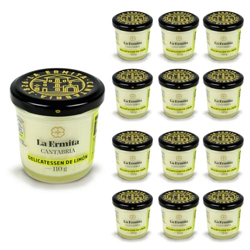 LA ERMITA Delicatessen de Limón, Postre Lácteo Cremoso con Yogur y Queso Blanco, Sabor Suave con Toque Cítrico, Sin Gluten, 110 g (Pack 12 unidades)
