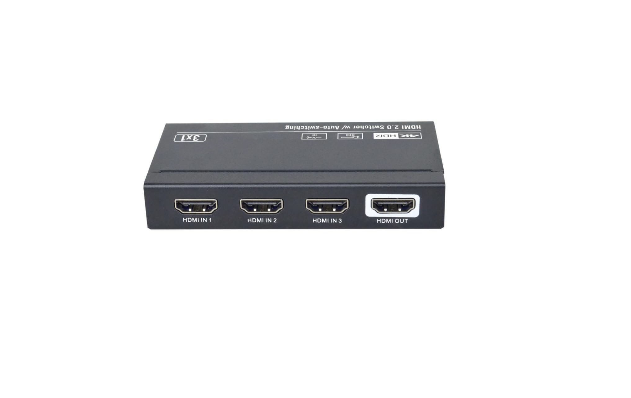 Selettore HDMI 3x1 4K@60Hz, HDR, Dolby Vision, commutazione automatica, telecomando IR, senza alimentazione esterna