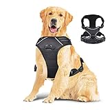 Creaker Large Dog Harness, No Pull Adjustable Pet Reflective Oxford Material Soft Vest Harness for Large Dogs