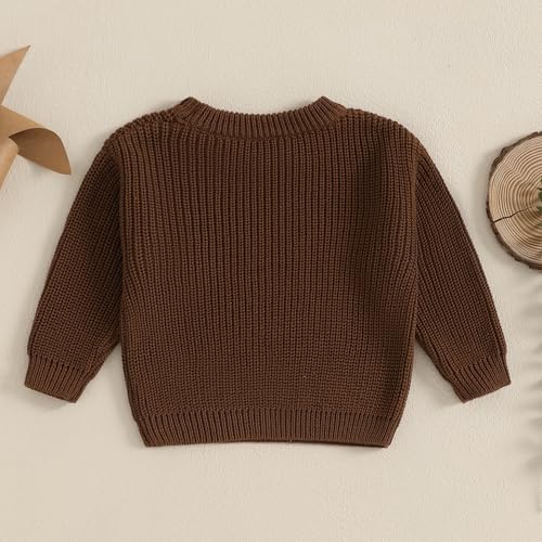 baby girl boy toddler knit sweater cute round neck long sleeve blouse pullover oversized sweatshirt warm kids tops