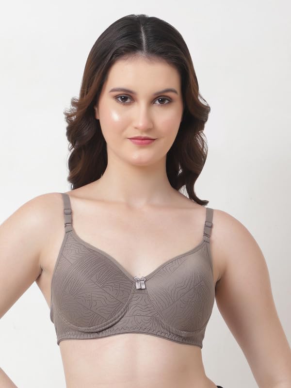 Image of Women's Cotton Full Coverage Lightly Padded Wirefree T-Shirt Bra Combo Pack of 3
