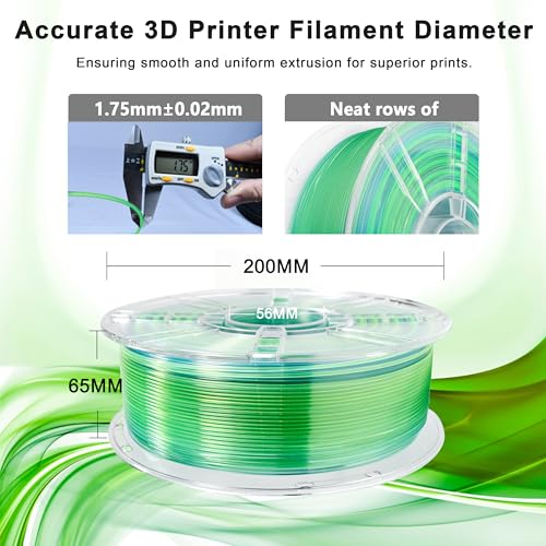Image of iBOSS Gradient PLA Plus 3D Printer Filament 1.75mm + /-0.02mm, 1kg Spool (2 2lbs) Transparent Tri Color 3D Printing Filament, PLA Pro 3D Filament, Fit Most FDM Printer(Transparent Purple Blue Green)