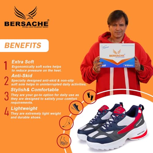 Image of BERSACHE Sneaker, Loafers,Casual With Extra Comfort Sneakers For Men(White)