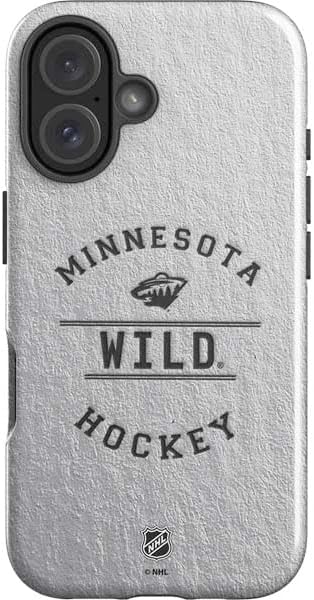 Skinit Impact Phone Case Compatible with iPhone 16 - Officially Licensed NHL Minnesota Wild Black Background Design