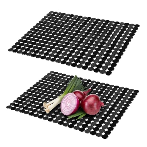2 Pièces Tapis pour Évier, 40x30 cm Protection d'Évier en PVC pour Cuisine, Tapis d'Évier Ajustable et Découpable pour la Protection de la Cuisine