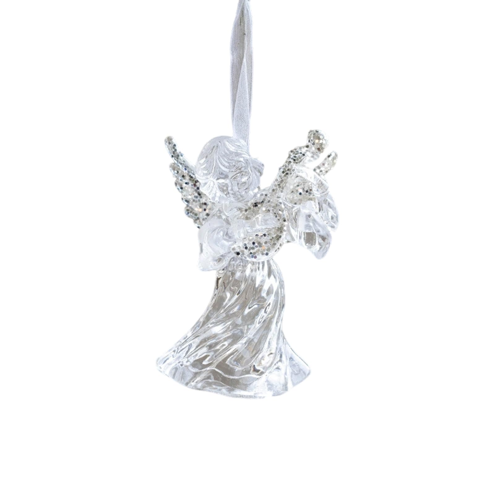 Lerpwige Elegant Christmas Tree Decorations Glittering Acrylic Ornament For Homes 50G Portable Snowflake Reindeers Angel Christmas Decors