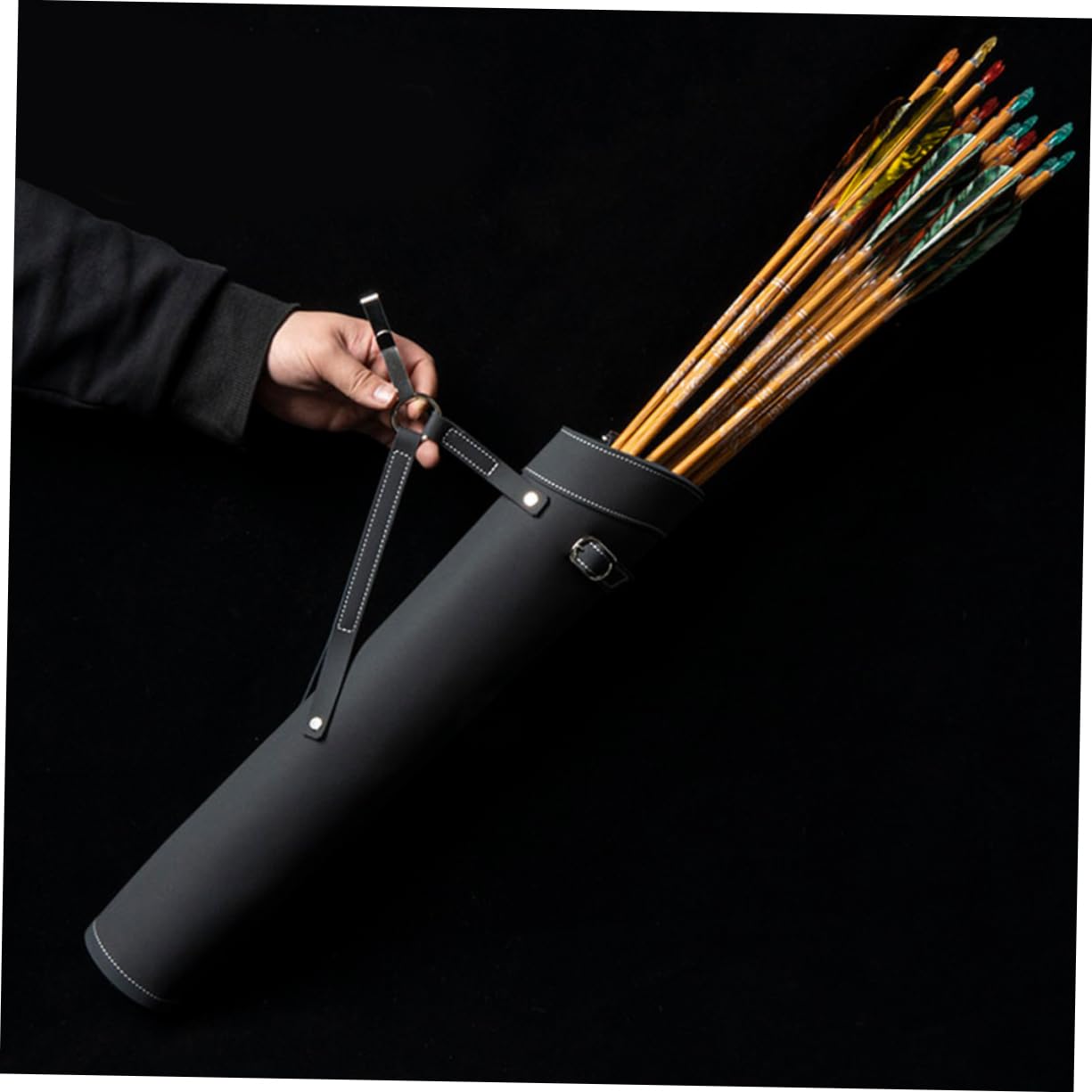 Spinner Hanger Target Accessories Vest for Recurve Holder Fletching Targets Car Gel Pocket Bolt Stand Belts Arrow Ratchet Jig Away Target Black Leather