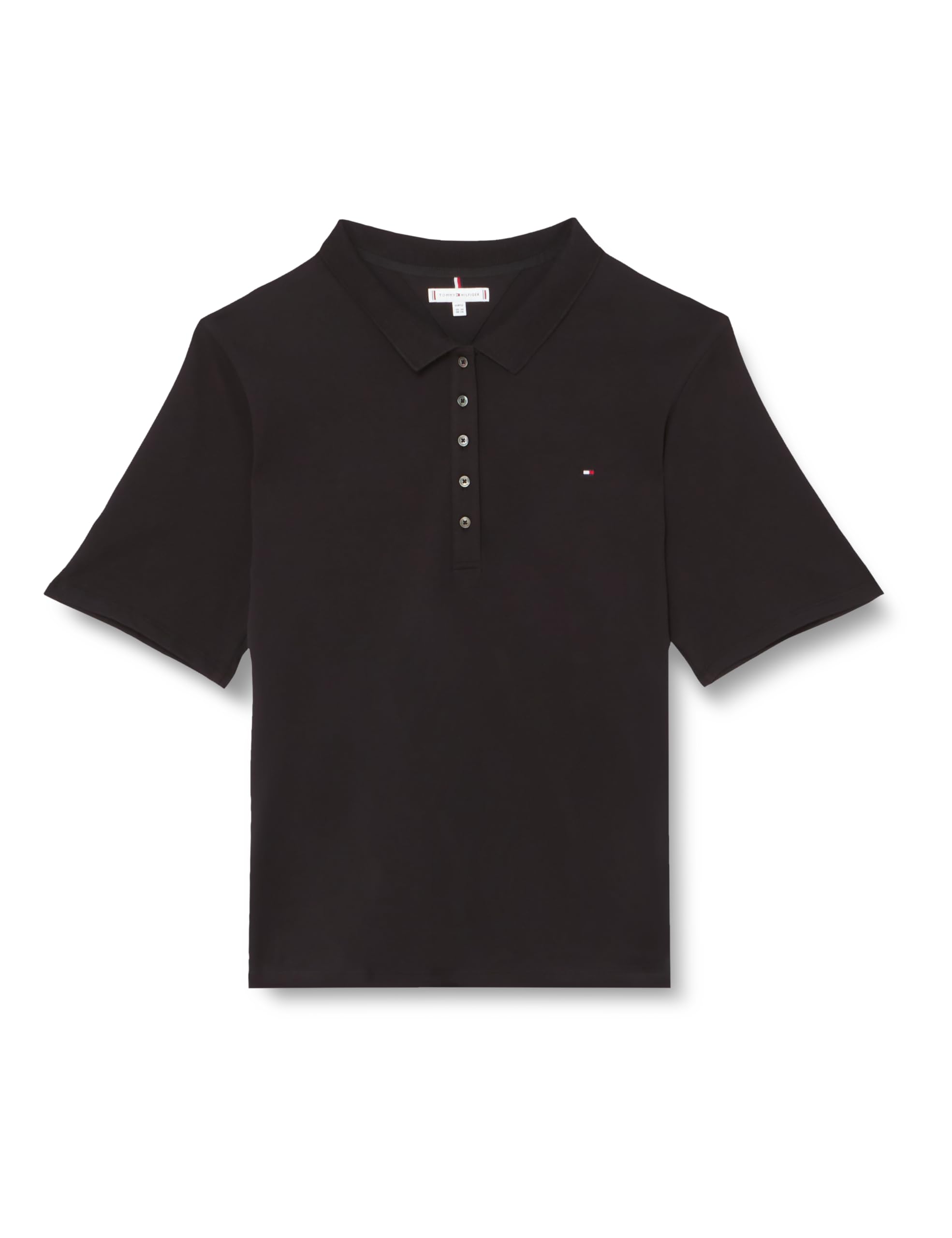 Tommy Hilfiger Damskie polo CRV 1985 Reg Pique Ss S/S Polo, czarne, 48, Czarny, 48