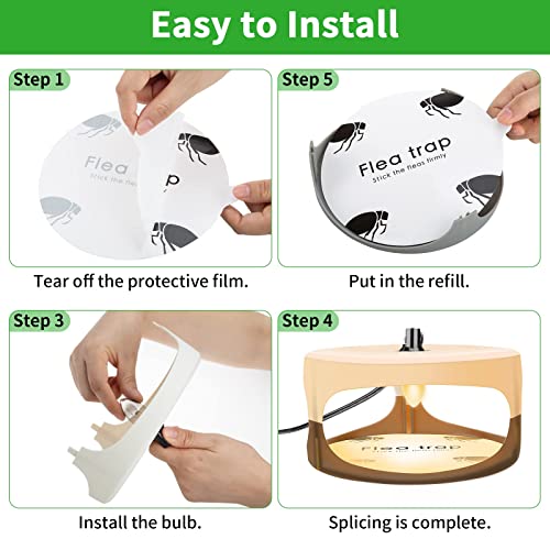 Protecker Flea Trap,Sticky Dome Bed Bug Trap,Insects With 2 Glue Discs,Indoor Pest Control Trapper,Natural Insect Killer Pad For Bugs Fleas, Non-Toxic Odorless Safe For Kids/ Pets 1 Flea Trap #TOP4