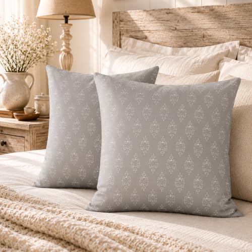Image of Clasiko 16x16 Cushion Covers - Set of 5 Soft Cotton-Feel Decorative Pillow Covers | Silver Royale, Flap Closure, Perfect for Sofa & Living Room
