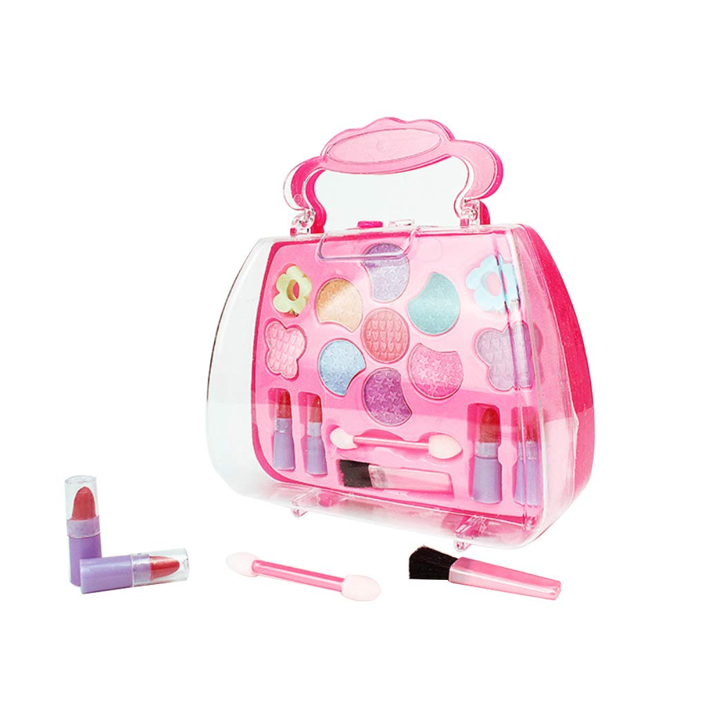 Ocobudbxw Safe Non Toxic Children Girl Princess Makeup Set Eyeshadow Lipstick Brush Kit Pretend Play Education Toy