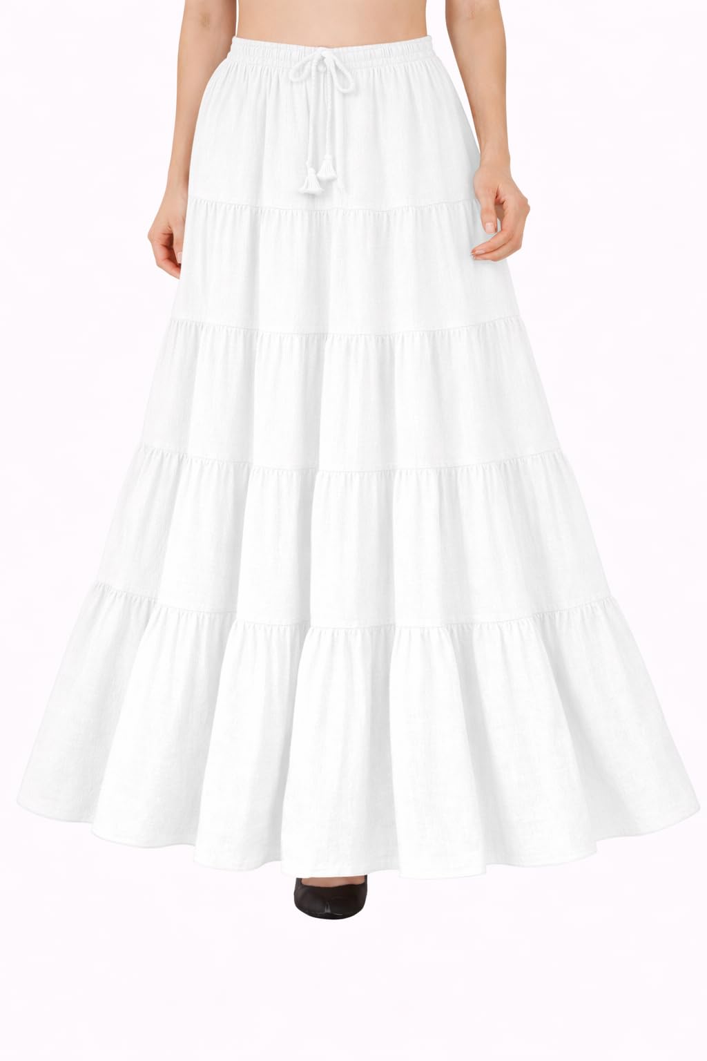 Kaish Women?s Elegant Crepe A-Line Flared Long Skirt with 60 inch Flare & 40 Inch Length in Multi Colour-picture-38